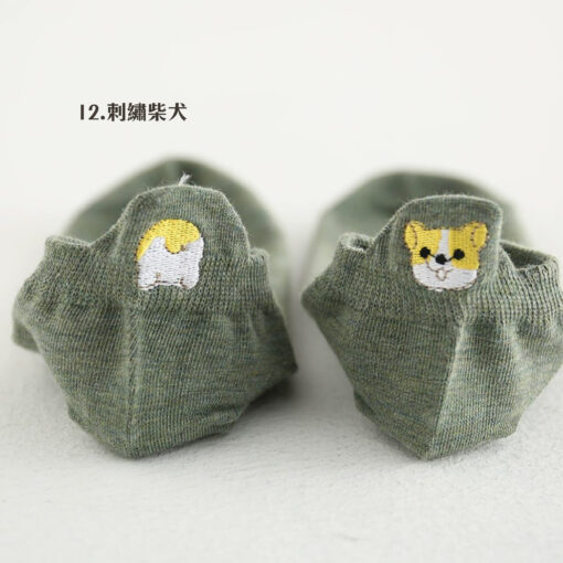 🐱 可愛貓狗圖案 🐶 多款新款韓版短襪 船型襪 隱形襪 襪子：圖片 5