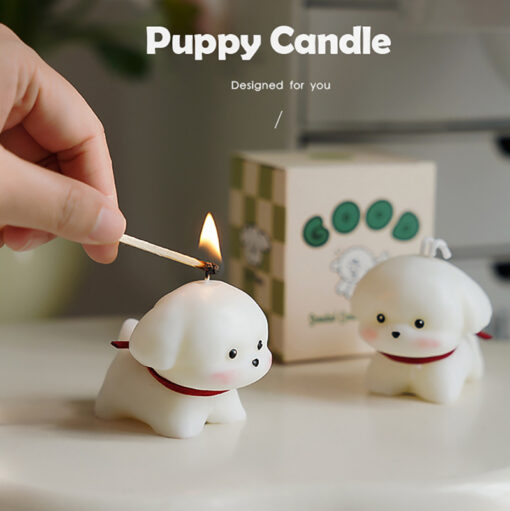5A級香薰小白狗蠟燭 puppycandle 英國梨小蒼蘭 精緻包裝：圖片 3
