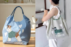 韓系刺繡托特包 大容量斜背包 環保防潑水耐磨布料 可收納